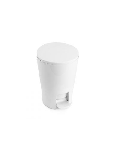 CUBO PAPELERA CON PEDAL BAÑO DIABOLO BLANCO