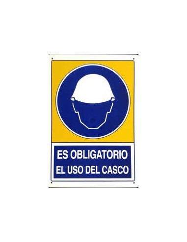 CARTEL USO OBLIGATORIO CASCO 34X25CM