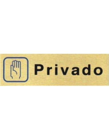 PLACA CARTEL PRIVADO COLOR ORO