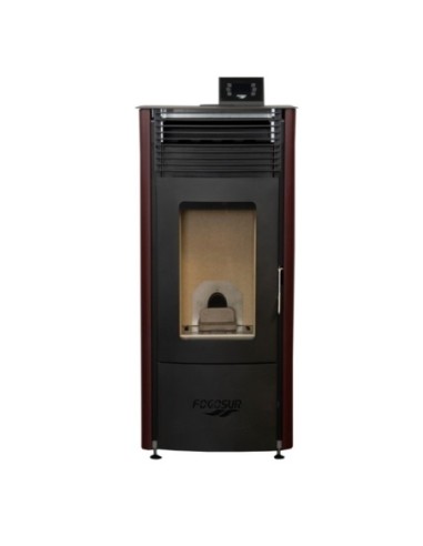 ESTUFA PELLET ELBA 10 AUTOMATICA, 10KW. PROGRAMABLE ECODESIGN COLOR BURDEOS