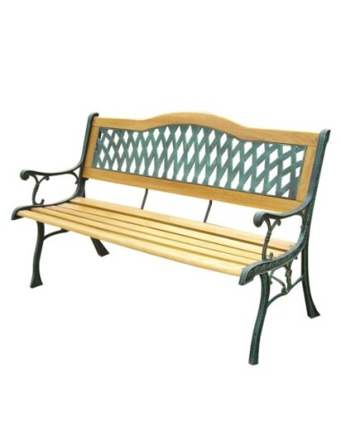 BANCO JARDIN MADERA Y FORJA 126CM