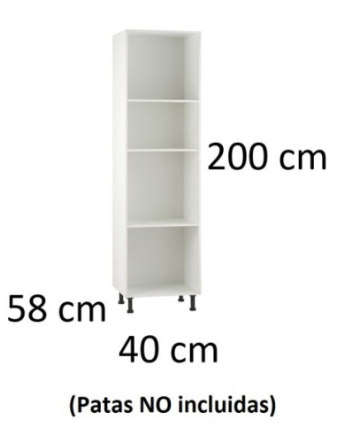 MUEBLE KIT COCINA BLANCO COLUMNA DESPENSA 200CM ALTO