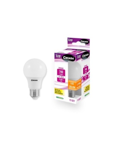 BOMBILLA LED ESTANDAR 8W E27 CALIDA 2700K