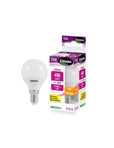 BOMBILLA LED ESFERA 5W E14 CALIDA 2700K