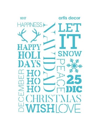 PLANTILLA STENCIL 20X28,5 TEXTOS NAVIDAD xxx