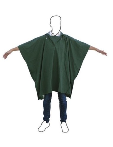 PONCHO DE AGUA VERDE PVC/POLIESTER TALLA UNICA