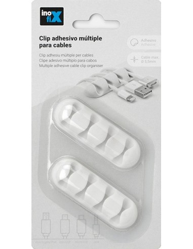 CLIP ADHESIVO MULTIPLE PARA CABLE BLANCO