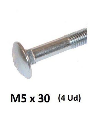 TORNILLO C/REDONDA CUELLO CUADRADO M5X30mm ZINCADO