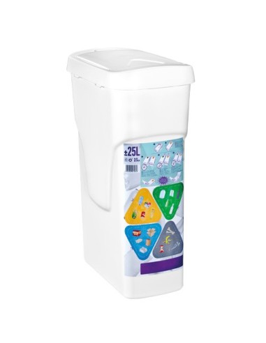 CUBO BASURA PAPALERA MODULAR BLANCO 25L