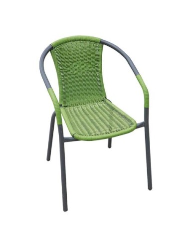 SILLA BASIC FIBRA VERDE APILABLE