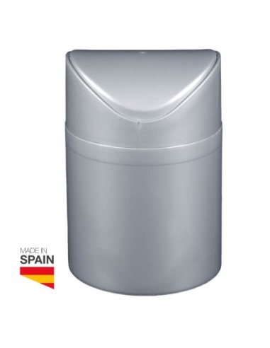 PAPELERA SOBREMESA 1,5L PLATA