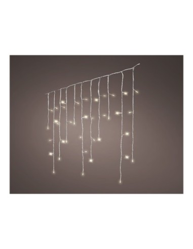 NAVIDAD CORTINA ICICLE PARPADEANTE 580CM 240 LUZ CALIDA