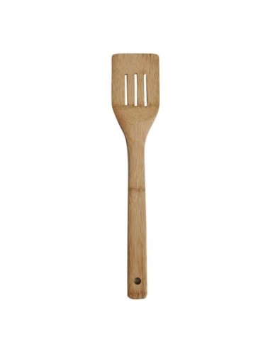 ESPATULA DE MADERA DE BAMBOO PERFORADA 30CM