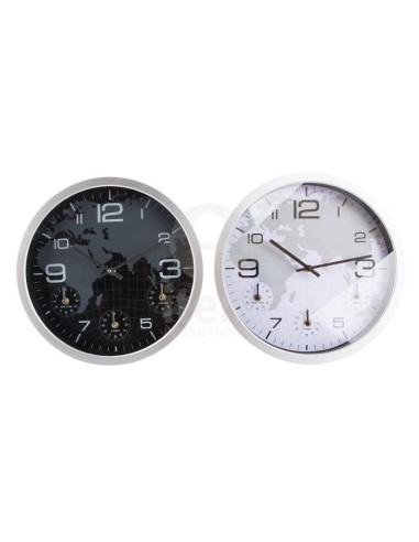 RELOJ PARED CLASCIO NEGROO BLANCO 35CM DIAM xxx