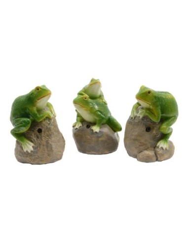 FIGURA JARDIN RANA CON SENSOR 11,5CM