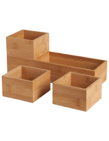 SET 4 CAJAS ALMACENAMIENTO BAMBU