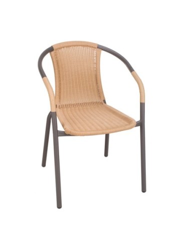 SILLA BASIC FIBRA MARRON APILABLE