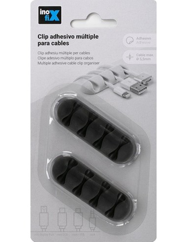 CLIP ADHESIVO MULTIPLE PARA CABLE NEGRO