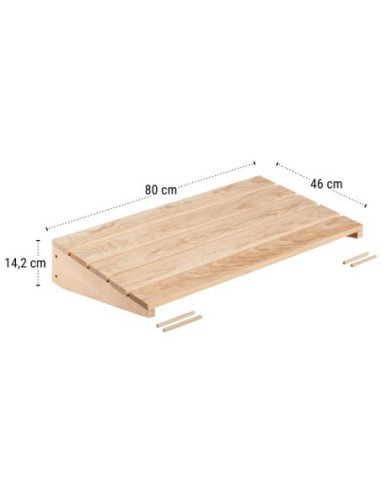 ESTANTE GRAN PROFUNDIDAD MADERA WALLY 80X46cm