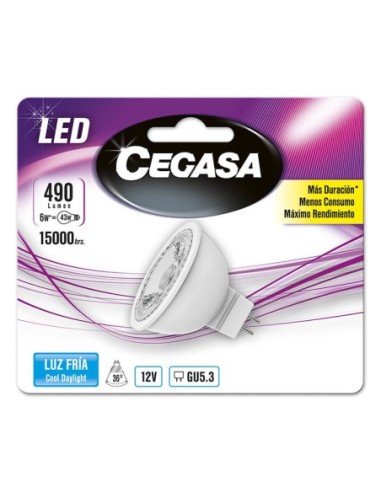 BOMBILLA LED CEGASA DICROICA 6W GU 5.3 FRIA 49