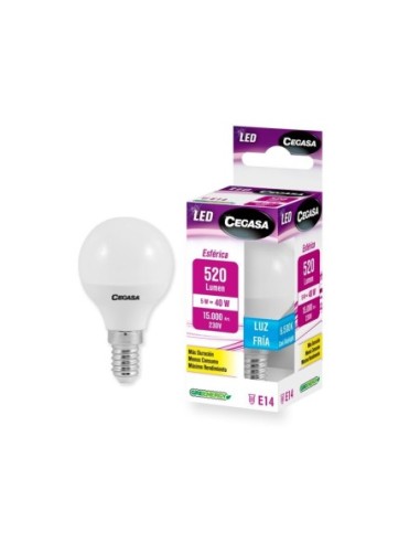 BOMBILLA LED ESFERA E14 5W LYZ FRIA 6500K