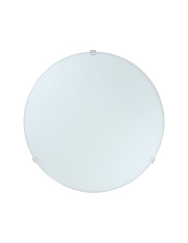 PLAFON ACERO Y VIDRIO BLANCO SATINADO 25CM