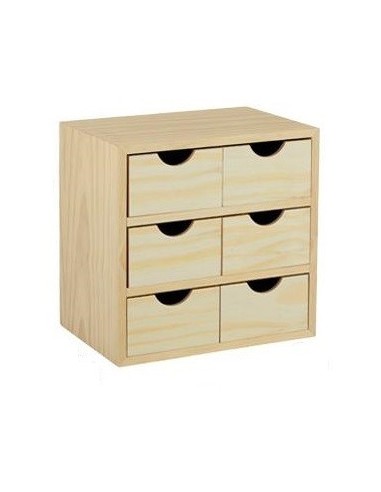 CAJONERA BLOCK 3X2 CAJONES RECHAPADO PINO