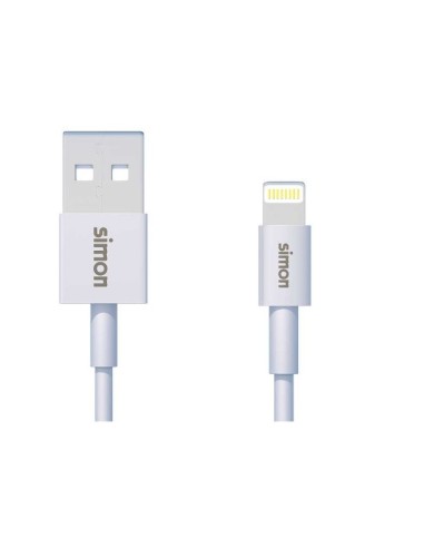 CABLE CARGADOR LIGHTING IPHONE USB A BLANCO 1 METRO