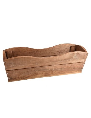 JARDINERA MADERA TRATADA ONDAS 63,5x22x19cm