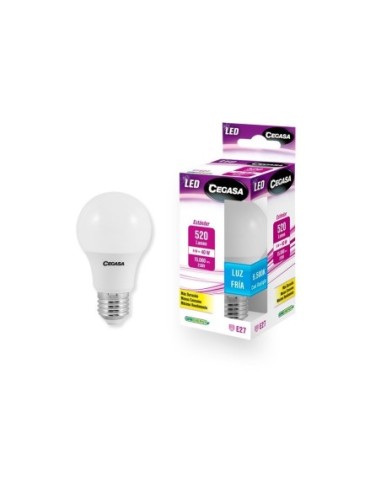 BOMBILLA LED ESTANDAR 6W E27 FRIA 6500K