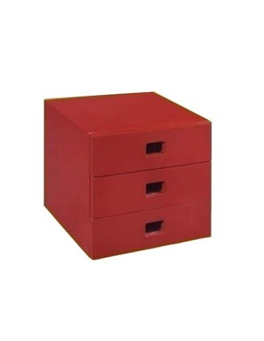 MODULO 3 CAJONES TRENDY 3 ROJO MONTADO xxx