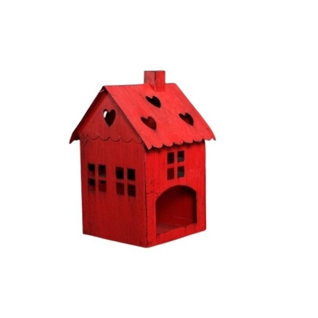 NAVIDAD PORTAVELA METAL CASA ROJO  xxx de SuInPlas