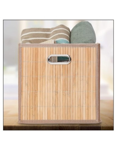 CESTA DE ALMACENAJE BAMBU 31X31X31CM