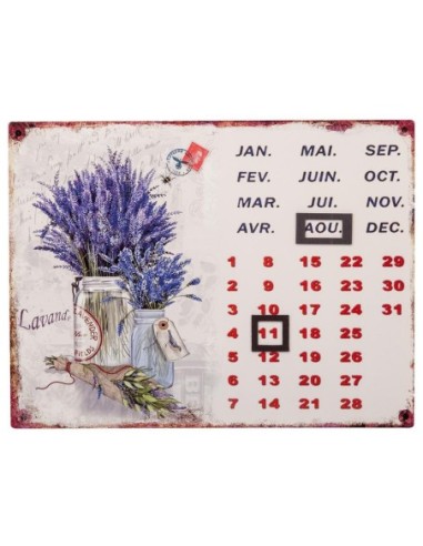 CALENDARIO METAL LAVANDA 25X33CM xxx