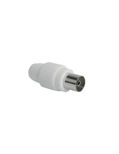 CONECTOR HEMBRA RECTO CABLE TV 9,5MM BLANCO