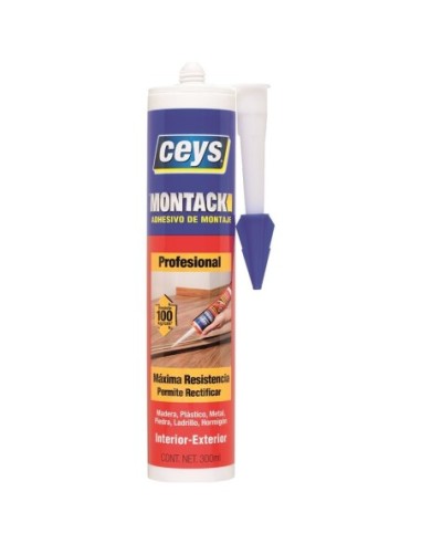 PEGAMENTO ADHESIVO DE MONTAJE CEYS MONTACK PROFESIONAL CARTUCHO 300ML