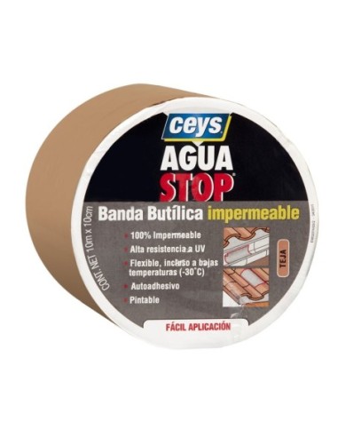 CINTA BANDA IMPERMEABILIZANTE BUTILO AGUASTOP 10 CM X 10 METROS