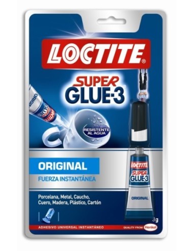 PEGAMENTO ADHESIVO SUPER GLUE-3 LOCTITE ORIGINAL 3 GRAMOS