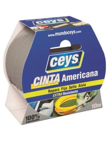 CINTA AMERICANA CEYS COLOR PLATA 10 METROS X 50 MM