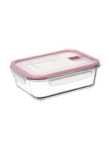 HERMETICO COOK&EAT VIDRIO RECTANGUL 1,5L ROJO