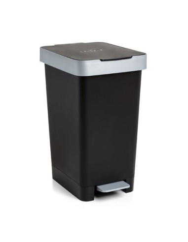 CUBO PAPELERA CON PEDAL 25L SMART NEGRO