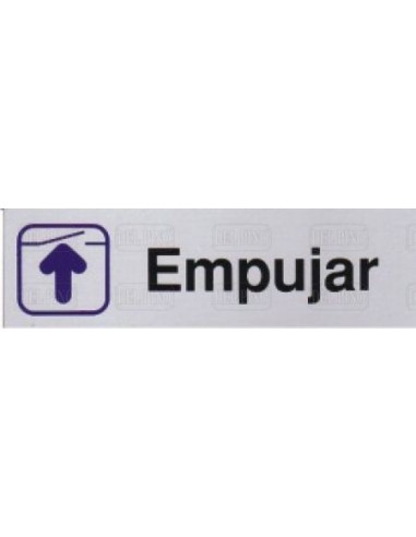 PLACA CARTEL EMPUJAR COLOR PLATA