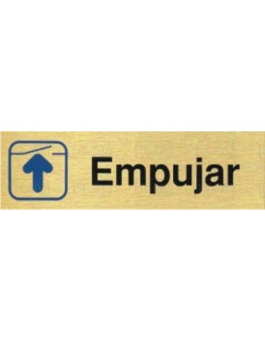 PLACA CARTEL EMPUJAR COLOR ORO