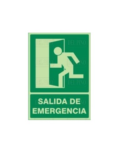 CARTEL SALIDA EMERGENCIA FOTOLUMINISCENTE 29X21