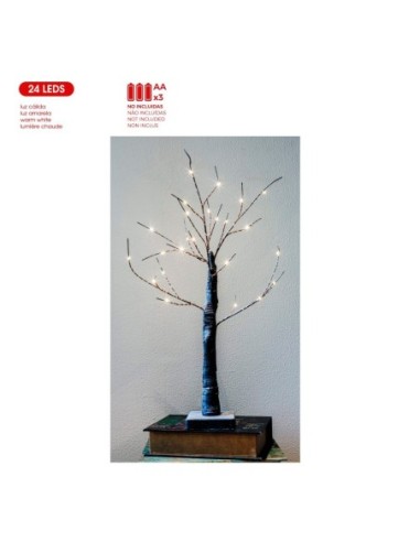 ARBOL NAVIDAD 60CM 24 LUZ LED CALIDA