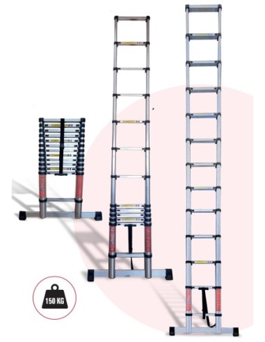 ESCALERA TELESCOPICA PLEGABLE TUBIKA 13 PELDAÑOS