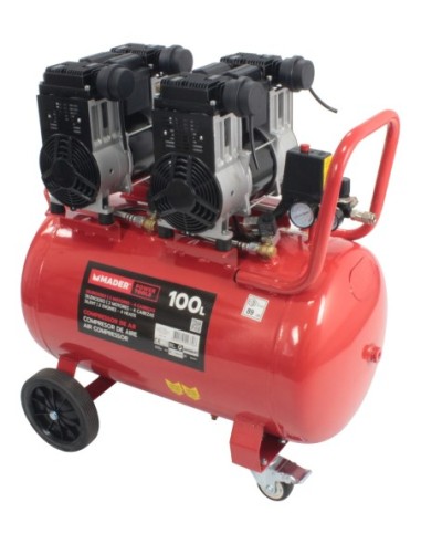 COMPRESOR DE AIRE MONOBLOCO 100L 6HP 4 CABEZAS - 2 MOTORES - MADER POWER TOOLS