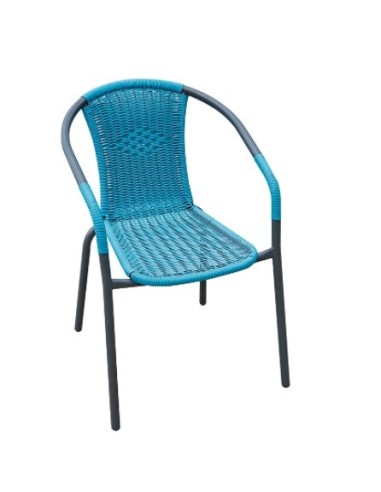 SILLA BASIC FIBRA AZUL APILABLE