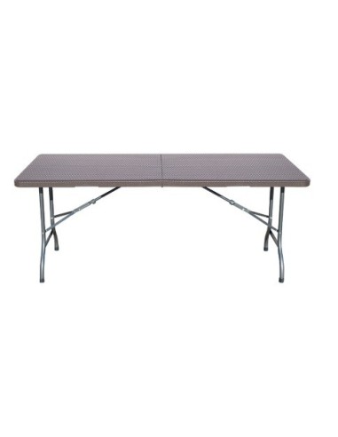 MESA RECTANGULAR PLEGABLE IMITACION RATAN 180x84cm