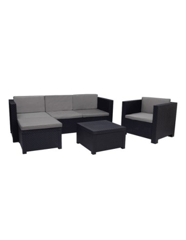 CONJUNTO MANHATTAN SOFA + 2 SILLONES + PUFF + MESA BAJA